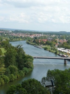 Uitzicht vanaf Bad Wimpfen over de Neckar