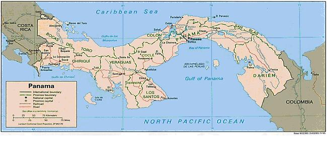 Kaart van Panama