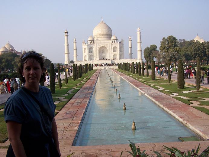 Bij de Taj Mahal in Agra