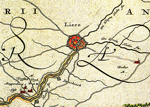 omgeving van de stad Lier, Joan Blaeu, uitgave 1665