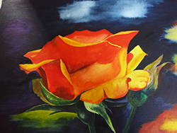 Schilderij van roos